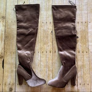 Charlotte Russe Brown Suede Thigh Boots